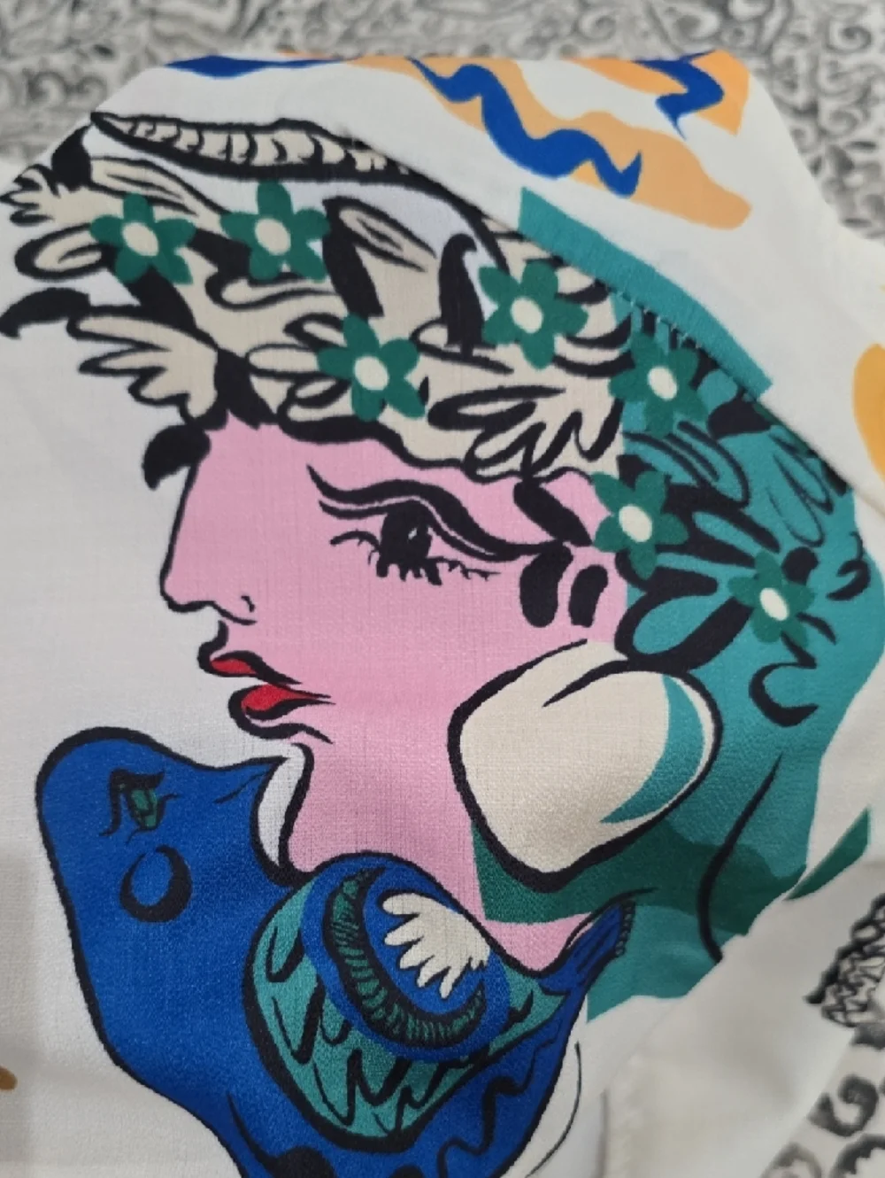 Commense White Multicolor Graphic Crop Top - Picture 8 of 8